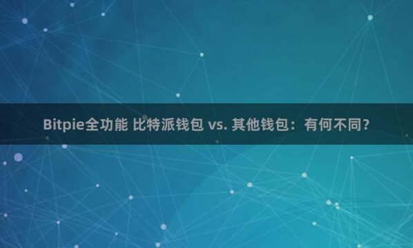 Bitpie全功能 比特派钱包 vs. 其他钱包：有何不同？