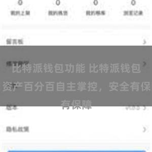 比特派钱包功能 比特派钱包：资产百分百自主掌控，安全有保障