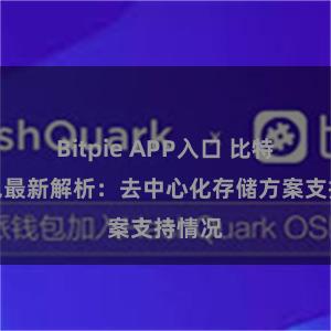 Bitpie APP入口 比特派钱包最新解析：去中心化存储方案支持情况
