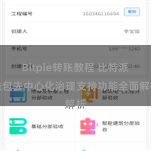 Bitpie转账教程 比特派钱包去中心化治理支持功能全面解析