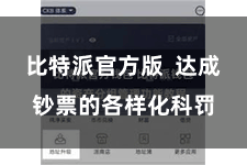 比特派官方版  达成钞票的各样化科罚